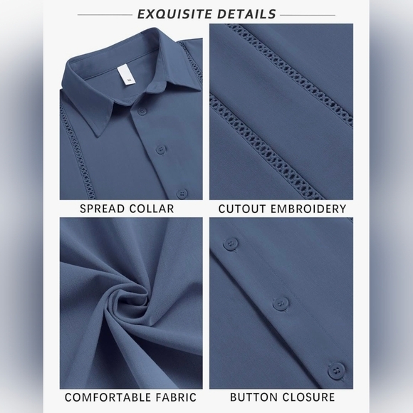 LETSEE Men's Cuban Guayabera Shirt #904 - Picture 8 of 13